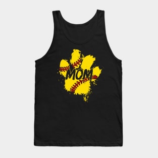 Softball Dog Paw Print Funny Mom Mothers Gift Tank Top